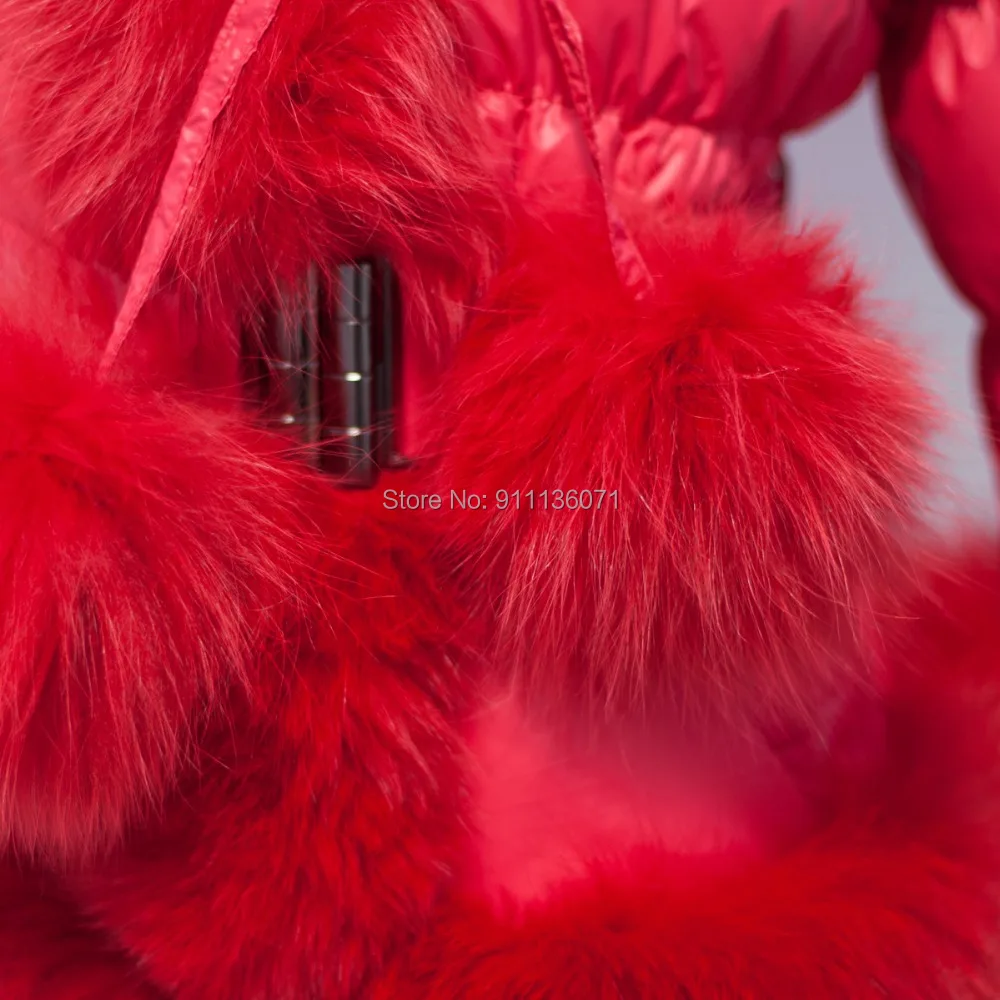 D18 Custom Free Shipping Woman And Children Size Puffer Jacket Down Coat With Fox Fur Trim With Fur Pompoms