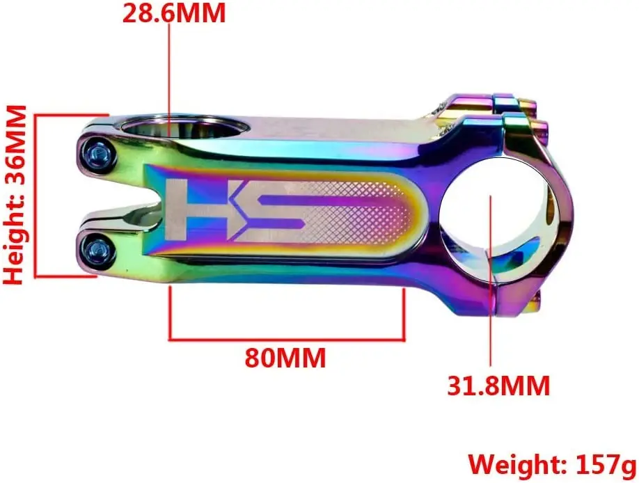 HONSUN 31.8 mm Stem Ultra Light Aluminium Alloy Bicycle Stem MTB Road Bike Stem 0 Degrees 80 mm Bike Handlebar Stem Road Bike