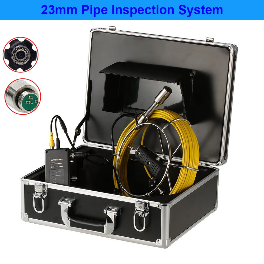 

Waterproof 1000TVL 23MM/17MM/6.5MM Lens Industrial Endoscope 7 inch Monitor 20M Cable Sewer Drain Pipe Inspection Camera System