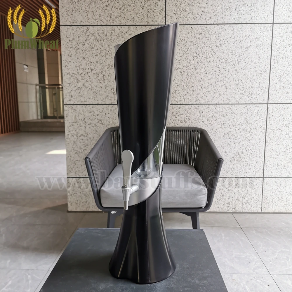 Tabletop Beverage Dispenser, Beer Tower with Ice Tube Chill Rod, Cool Design, 3 Liters, BT55