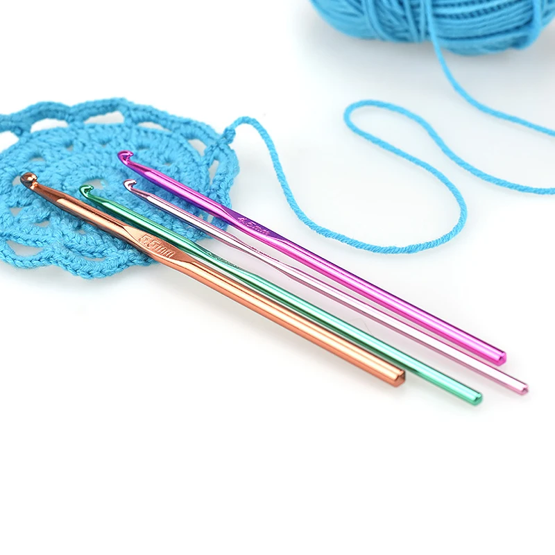 Multicolor Crochet Hook Set Handle Knitting Needles 2.5/3/3.5/4/ 4.5/5/5.5/6/7/8/9/10mm Yarn Sweater Weave Craft Sewing Tools