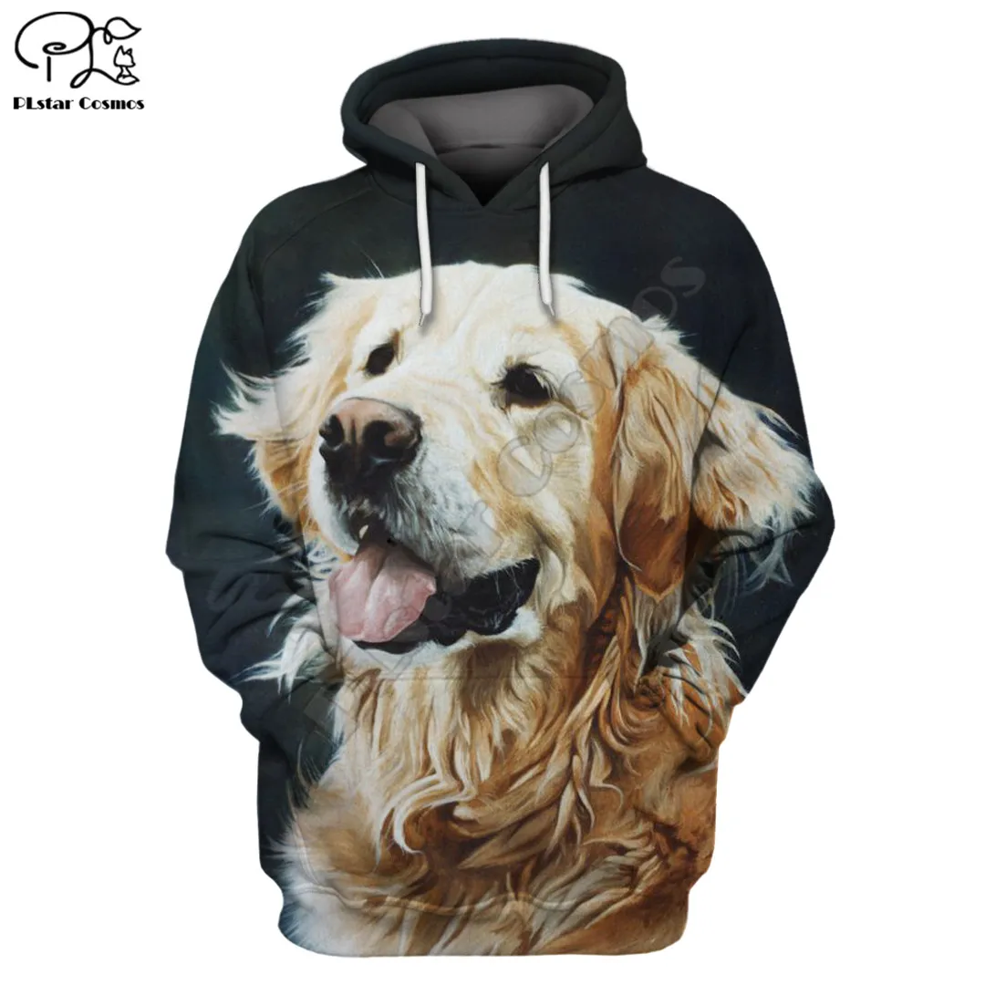 

Толстовка унисекс с 3D-принтом золотистого ретривера, модная толстовка с капюшоном в стиле хип-хоп, толстовки на молнии для мужчин и женщин, Прямая поставка