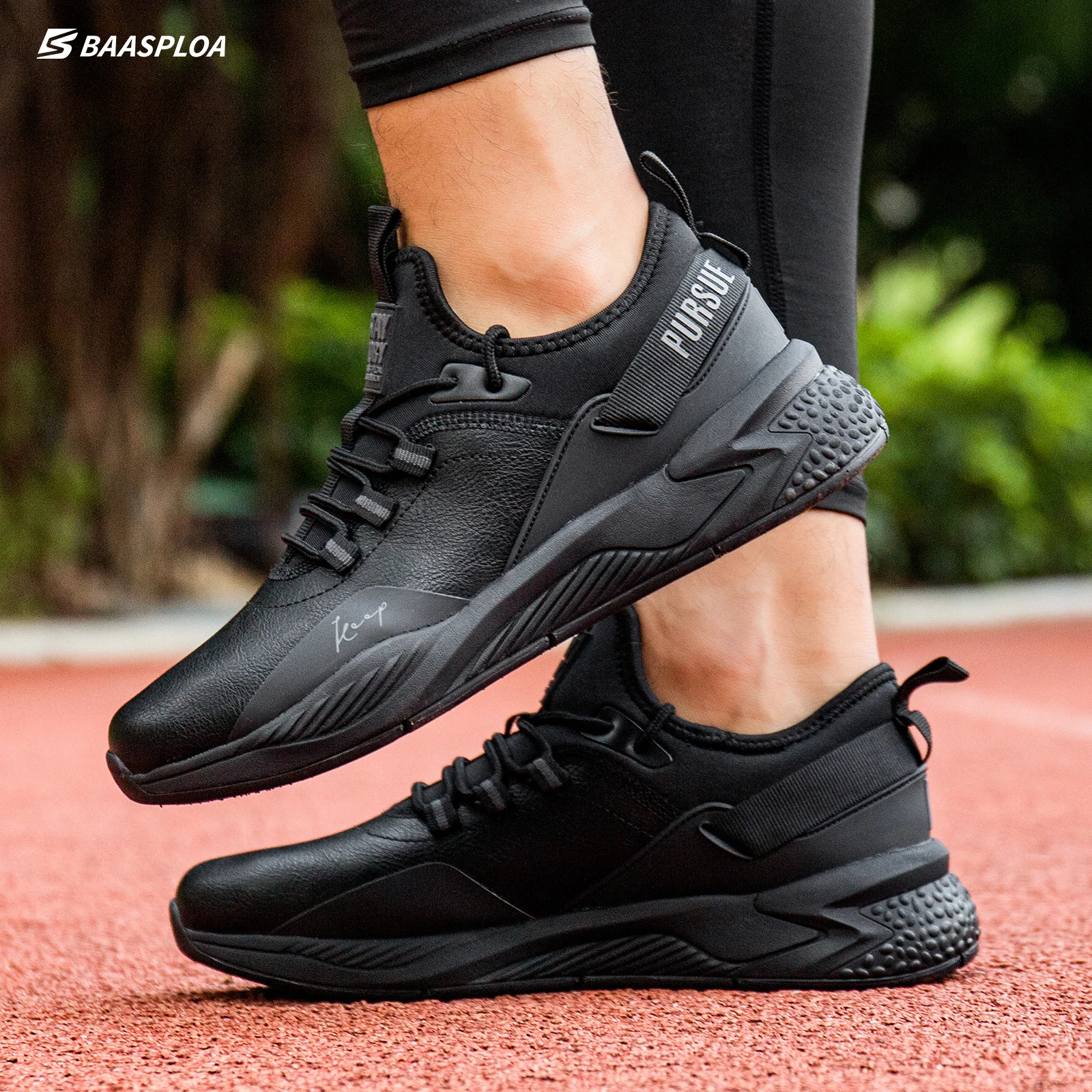 Baasploa New Men Running Shoes Non-slip Shock Absorption Lightweight Casual Shoes Waterproof Male Comfortable Sneakers for Men