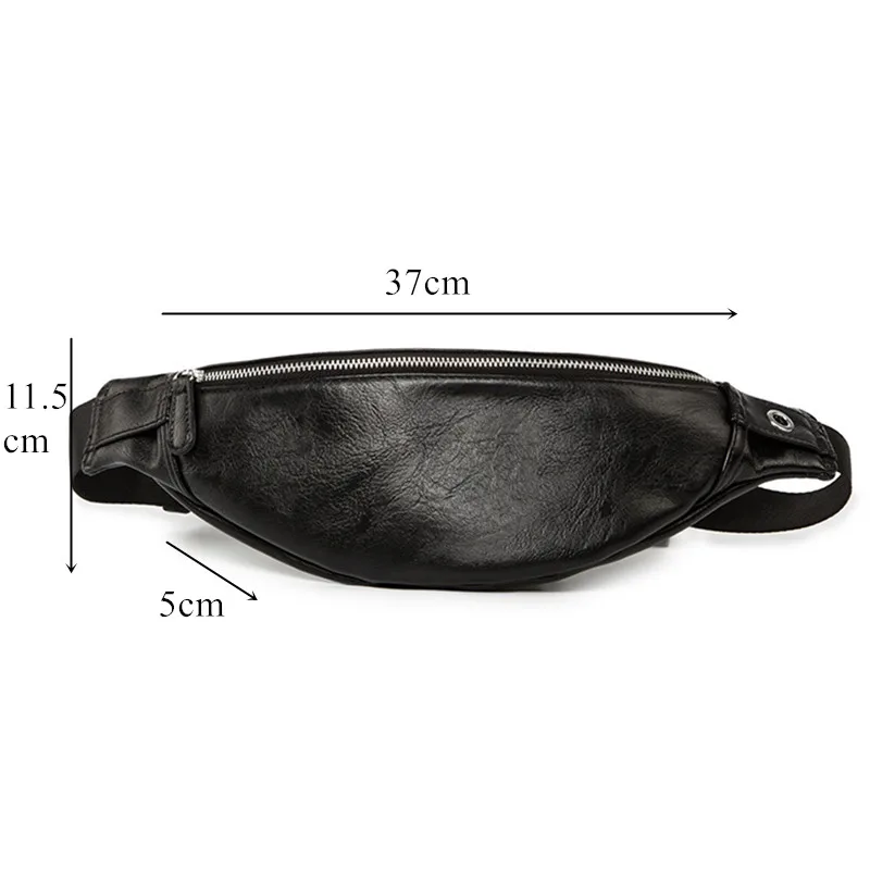 Fashion Pu Leather Waist Bag Men Fanny Pack Casual Adjustable Belt Bag Male Heuptas Bum Banana Bag Banana Sa