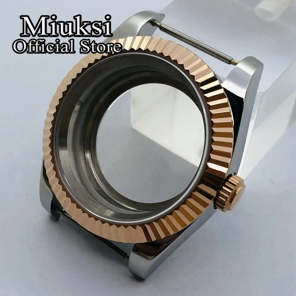 

Miuksi 36mm/40mm silver rose gold watch case sapphire glass fit NH35 NH36 ETA2824 2836 Miyota 8205 8215 DG2813 3804 movement