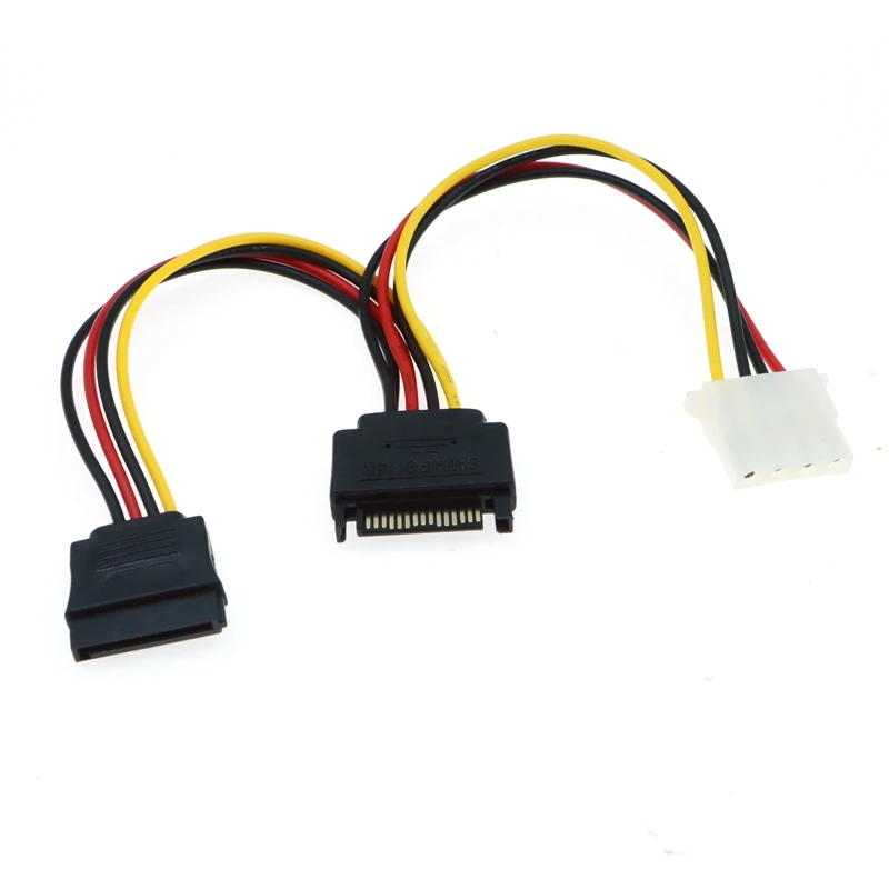 SATA 15 broches mâle vers 600 + 4 broches 600 SATA, alimentation du châssis d'ordinateur, utilisé pour le disque dur IDE vers SATA série