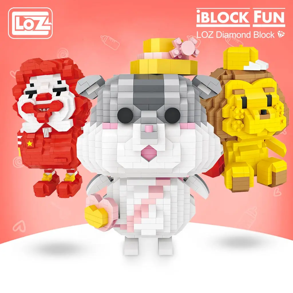 LOZ Diamond Blocks Mouse Hamster Cartoon Uncle Model Blocks Kid Lovely Gift Plastic Building Blocks Girl Toys Children