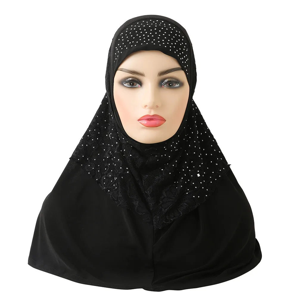 Chất Lượng Cao Kích Thước Trung Bình 70*60Cm Hồi Giáo Amira Hijab Với Ren Có Thể Nhìn Rõ Ràng Những Gì Xung Quanh Mình Khi Dưới Nước. Hồi Giáo Khăn Choàng Đầu Bọc Cầu Nguyện khăn Choàng Cổ Nữ Mũ Nón