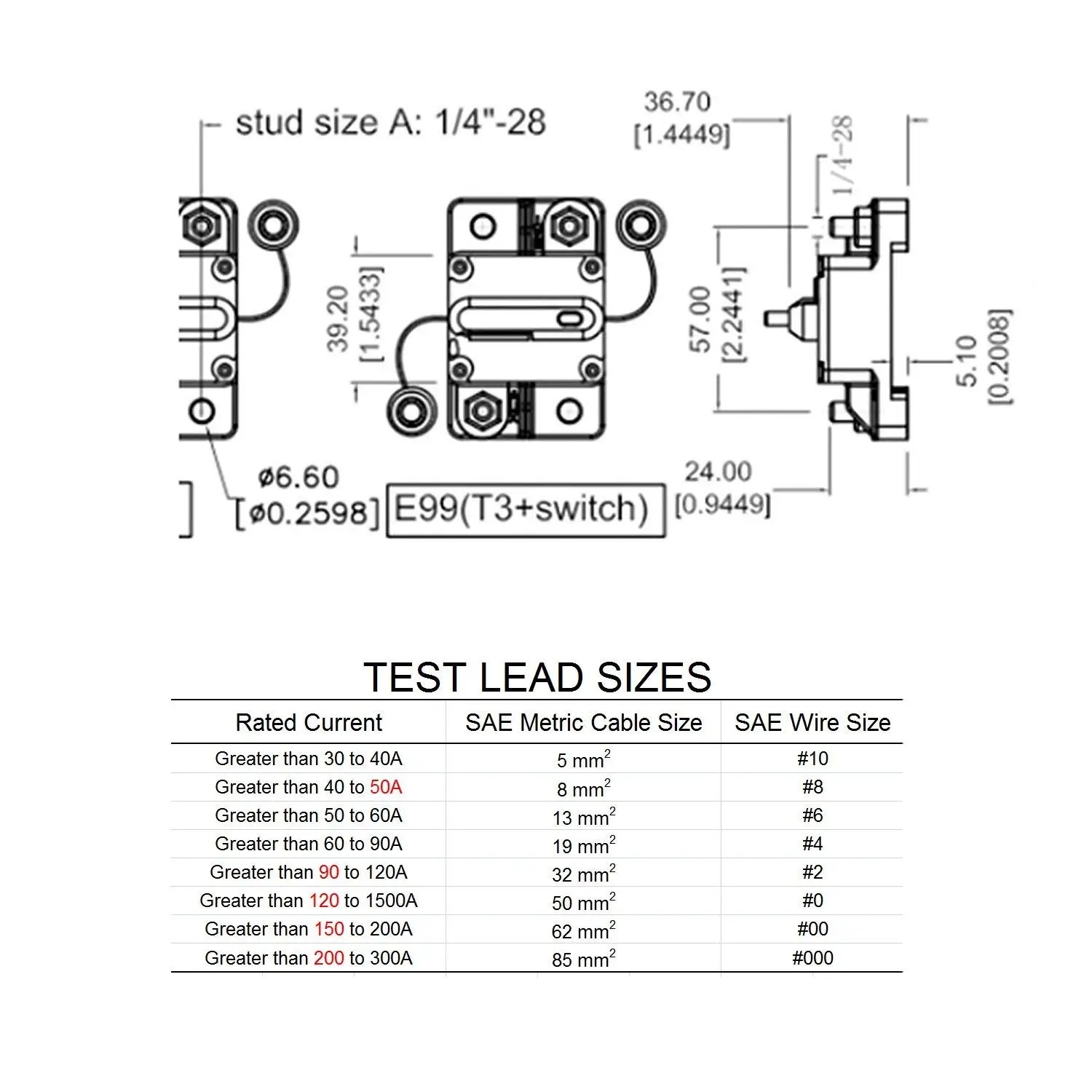 Surface-Mount Circuit Breakers 150A Waterproof Circuit Breaker Fuse Holder with Manual Reset Toggle Switch 12V- 72V DC