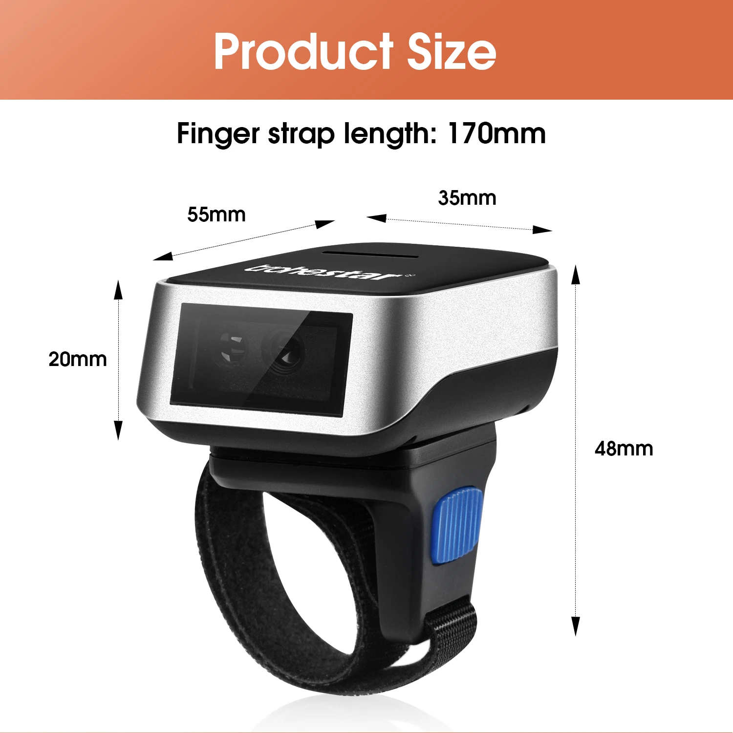 Wireless Barcode Scanner 1D 2D Scanner PDF Bar Code Reader Bluetooth-compatibl USB Scanners for Windows iOS Android Linux