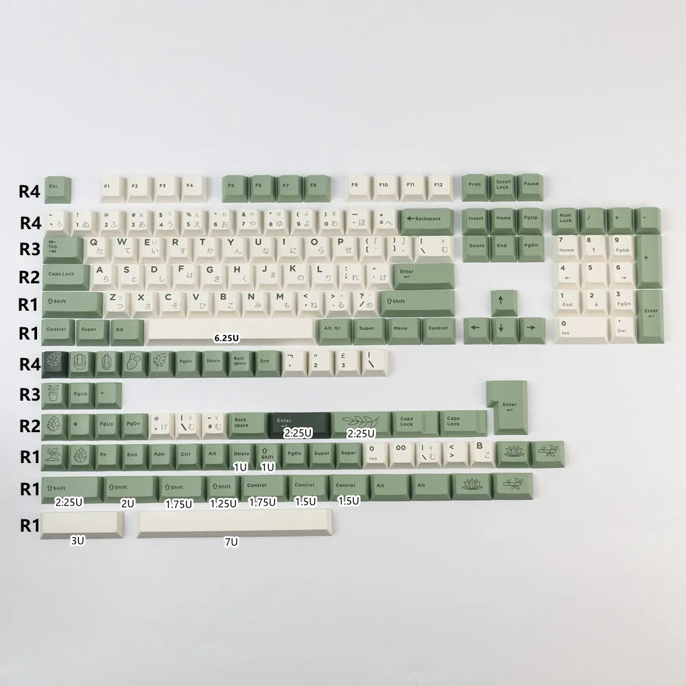 

PBT Botanical Keycaps GMK Keycap 165 Keys keys Cherry Profile DYE-SUB Keycaps For Cherry MX Switch Mechanical Keyboard gk61/64