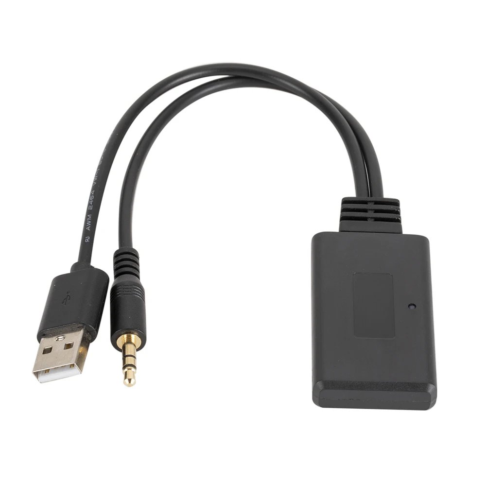 أسود استقبال الصوت Bluetooth5.0 استقبال لاسلكي محول USB + 3.5 مللي متر جاك ستيريو الصوت ل سيارة AUX المتكلم