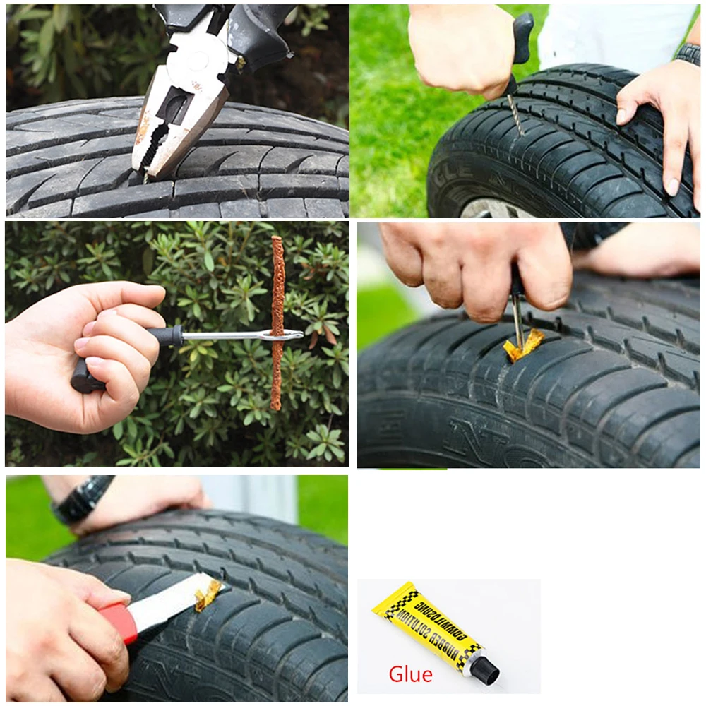 Car Tire Repair Kit  tyre repair kit car tubeless tire repair kit bike Motorcycle Battery puncture tire tool set image 6