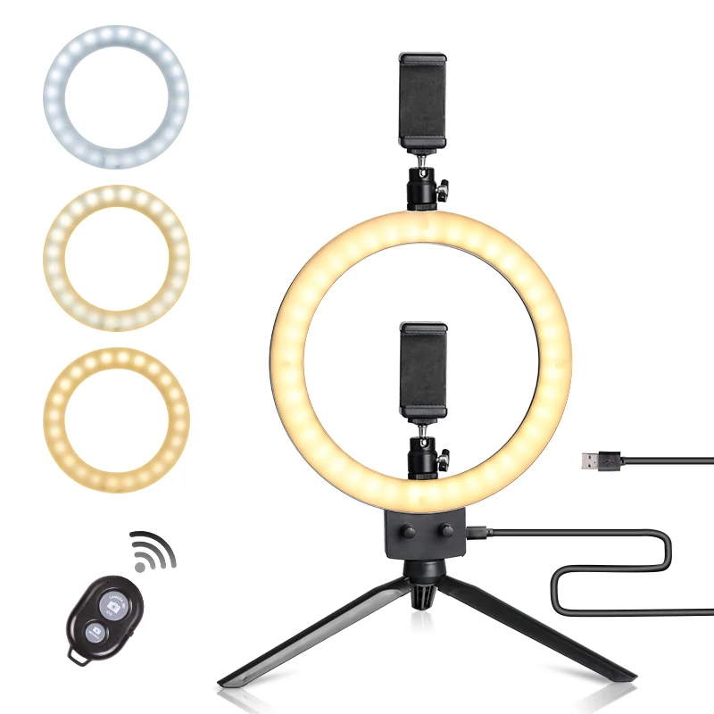 

9Inch Selfie Ring Light with Tripod Stand Cell Phone Holder LED Make Up Light with 3 Light Modes for Camera YouTube Video