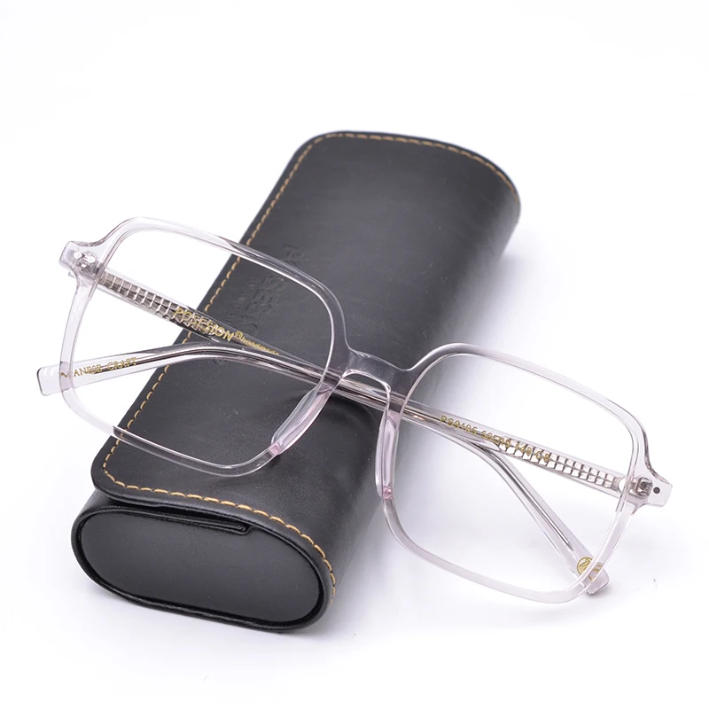 HDCRAFTER Oversized Glasses Frame Glasses For Women Luxury Pink Transparent Eyeglasses Frames Prescription Optical Clear Lenses image 3
