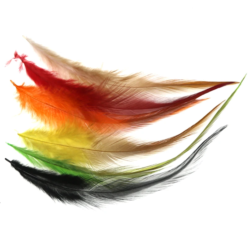 50 Stück Fliegenbindematerial: Natürliche Hühner-/Hahnsattelfedern für Streamer & Woolly Bugger Fliegen – Detail 1