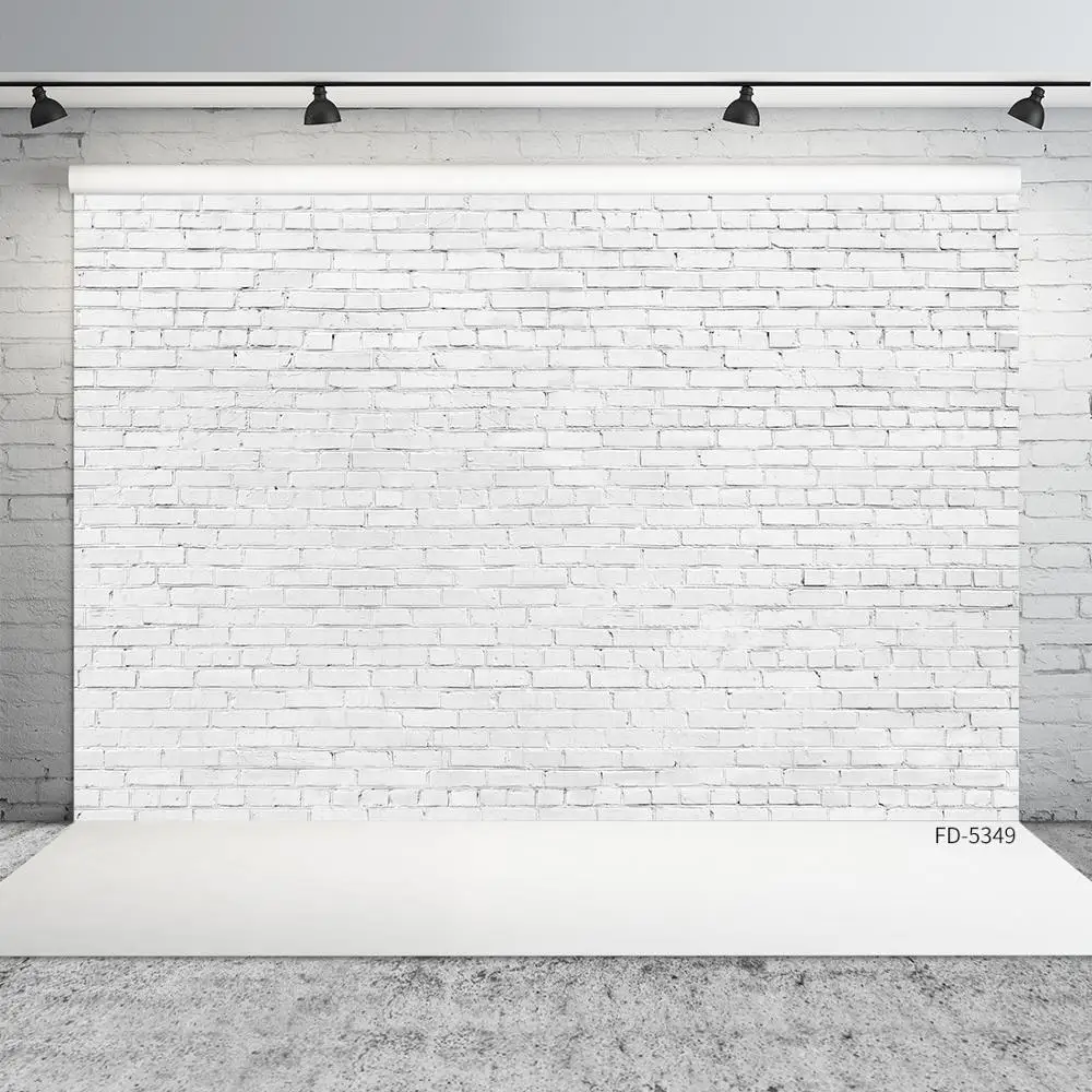 Old White Brick Wall Pattern Backdrop Party Baby Shower Child Portrait Toy Photography Background Photographic Photo Studio Prop
