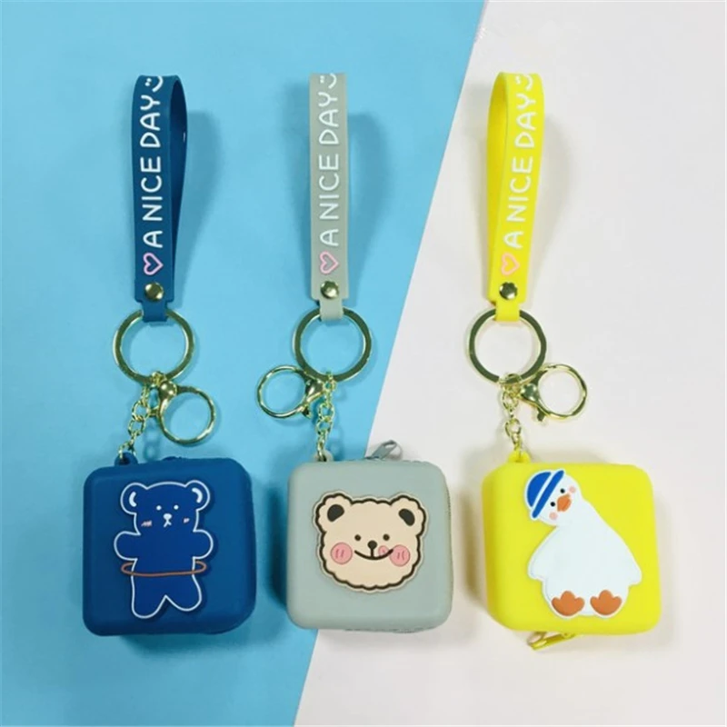 Korea Cute Wallet Cartoon Silicone Bag Coin Bag Animal Women Girls Key Bag Mini Headset Bag Purse Kid Gift