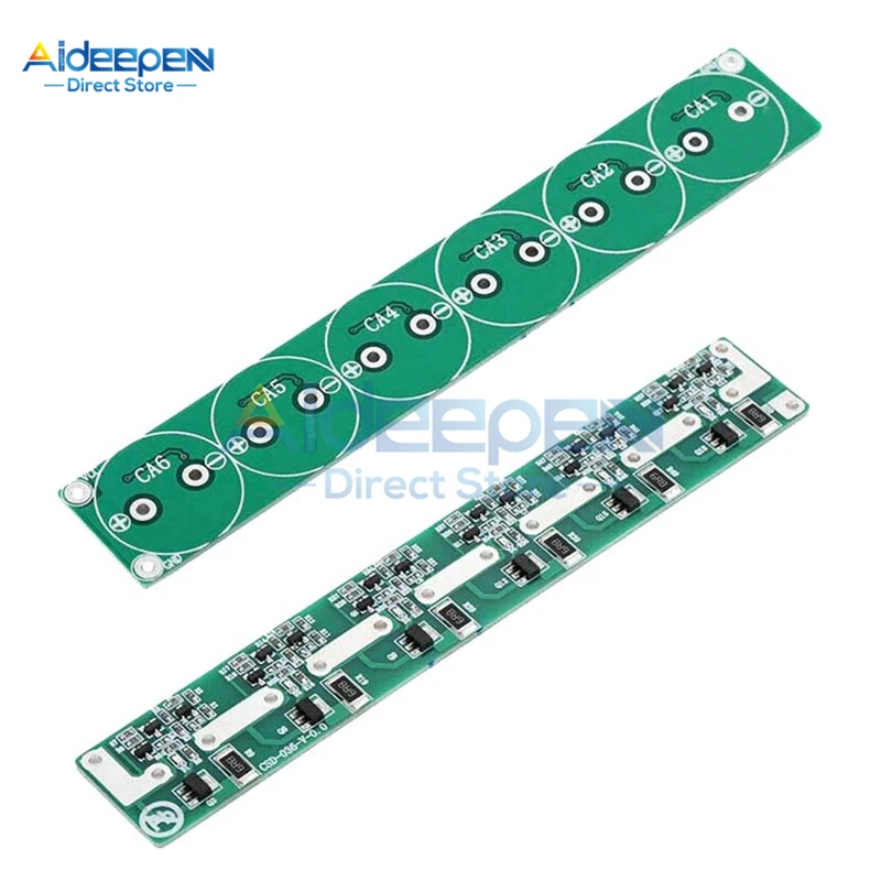 2.7V 100F 120F 220F 360F 400F 500F 6 String Super Capacitor Balancing Protection Board Six Series 100F-500F