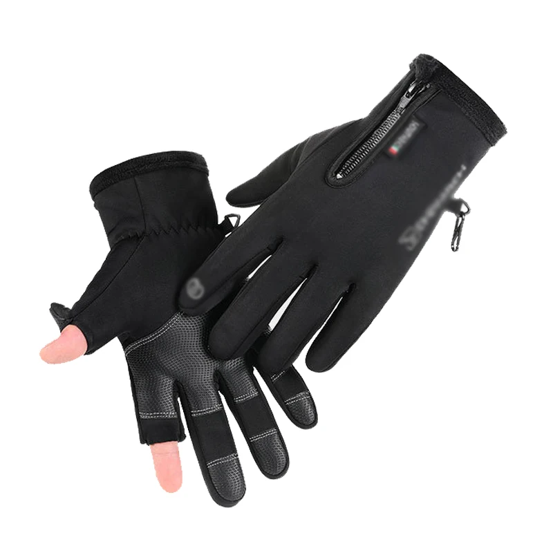 

Men's Fishing Gloves Outdoor Sports Touch Screen Autumn And Winter Plus Velvet Warm Waterproof Cycling Gloves