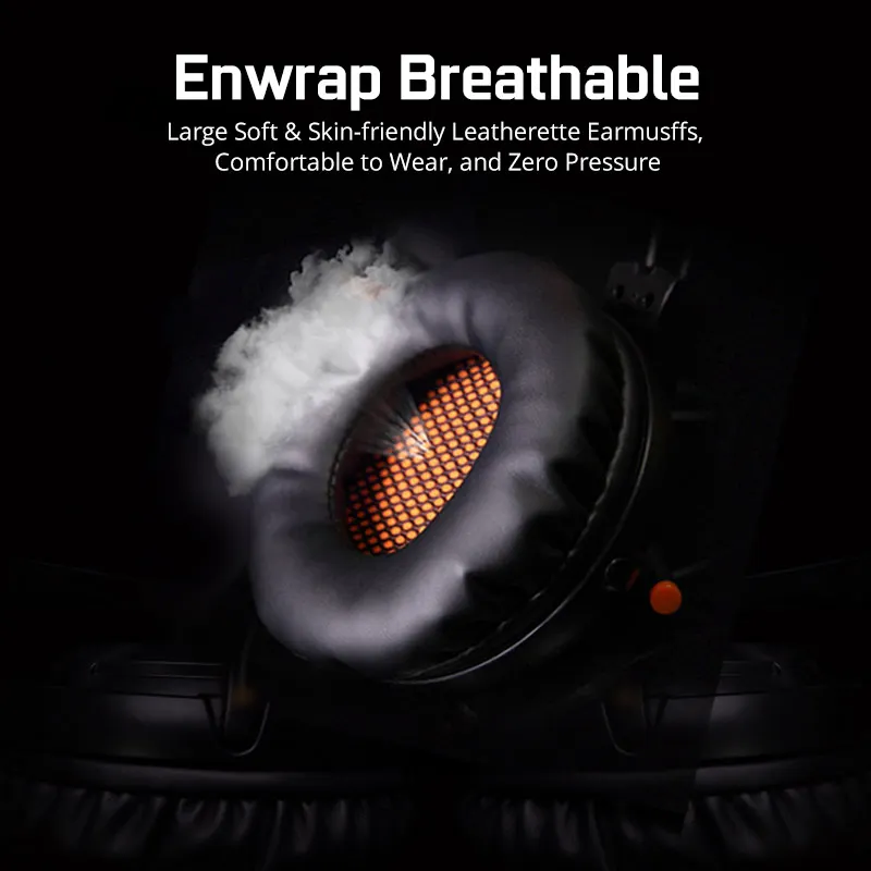 Sades A6 Gaming Headset Gamer Headphones 7.1 Surround Sound Stereo Earphones USB Microphone Breathing LED Light PC Gamer