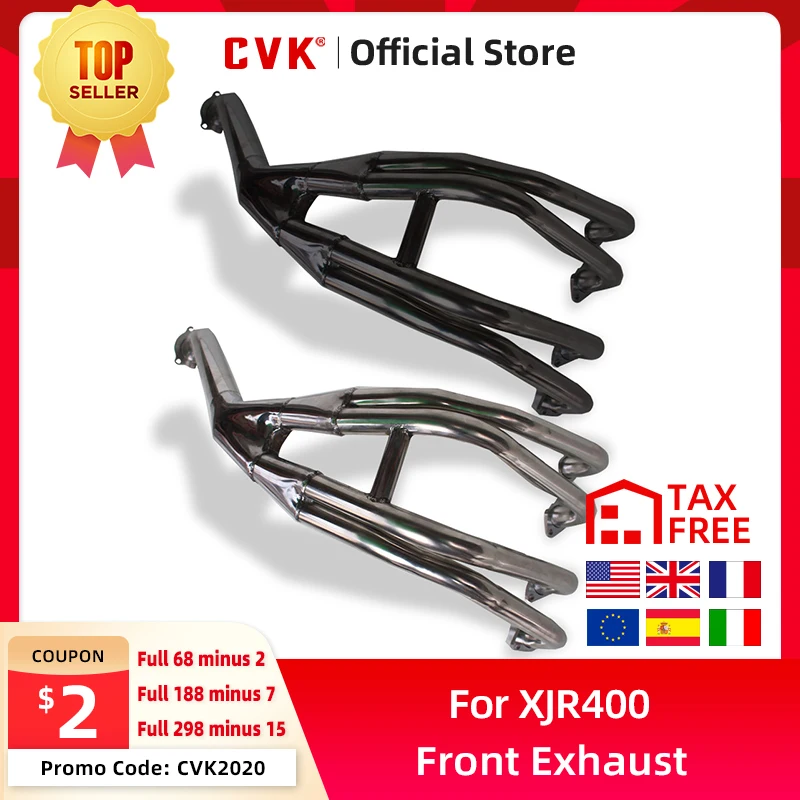 CVK Stainless Steel Motorcycles Front Exhaust Pipe Manifold Header Exhaust Tube For Yamaha XJR400 XJR 400