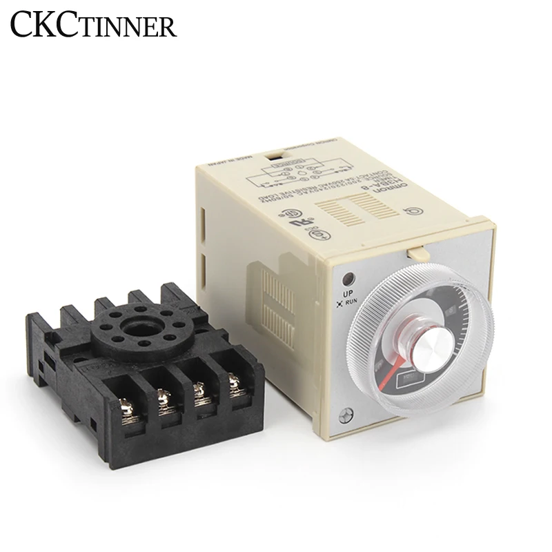 H3BA-8 DC24V AC220V 50/60Hz Time relay delay timer 0.5S-100h Pin Timer industrial household