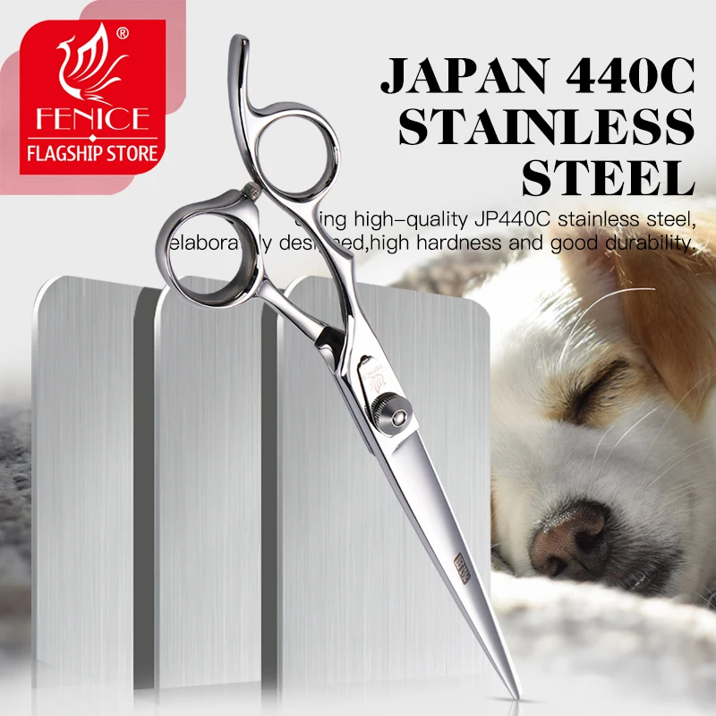 Fenice left handed 7.5 inch professional pet grooming scissors cutting dog scissors straight shears tesoura tijeras