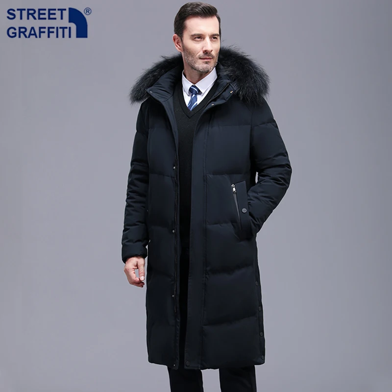 2022 Nieuwe Mannen Verdikte Donsjack-30 Winter Warme Jas Jas Mannen Mode Lange Witte Eend Hooded Down parka Plus Size 4XL