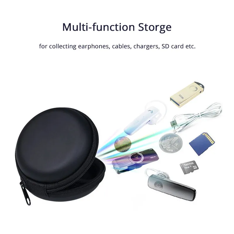 Mini Portable Earphone Case Headphones Bags USB Cable U Disk Storage Carrying Hard Bag for KZ Xiaomi Samsung Wired Headset Box