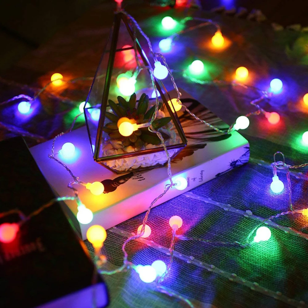 Fairy Garland 10m 20m 30m 50m LED Ball String Lights Waterproof Outdoor LED Chain Bulb Light For Wedding/Party/Christmas/Garden