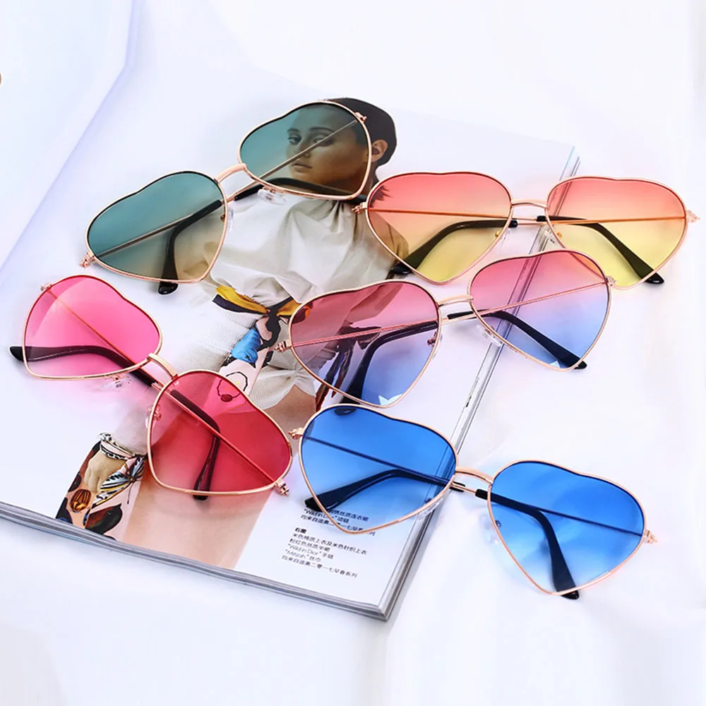 Love Heart Shaped Sunglasses Fashion Women Men Sweet Design Eyewear Party Sun Glasses Outdoor Goggle UV400 Oculos De Sol