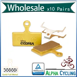 Bicycle Disc Brake Pads for Shimano M985, M988, Deore XT M785, SLX M666, M675, Deore M615, Alfine S700, 10 Pairs, Full Metal