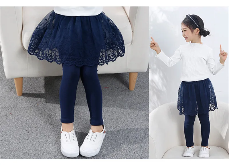 Mädchen Leggings Frühling Herbst Rock-Hose Spitze Prinzessin Kinder hose Kinder hose – Detail 9