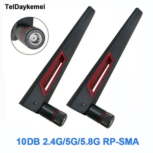 10dbi Antena WIFI 2.4 G Hz 5 G Hz 5.8 G Hz RP SMA Pria Universal Antena Wifi untuk Amplifier WLAN Router Penguat Sinyal Antenne 6 antena 5 ghz penjualan terbaik - №