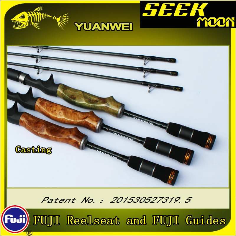 Imagem -04 - Yuanwei-madeira Isca Vara de Pesca Fundição Rod Guia Fuji Vara de Pesca de Carbono Mão Spinning Rod Fuji ml m mh 198 m 21 m 24 m 2sec