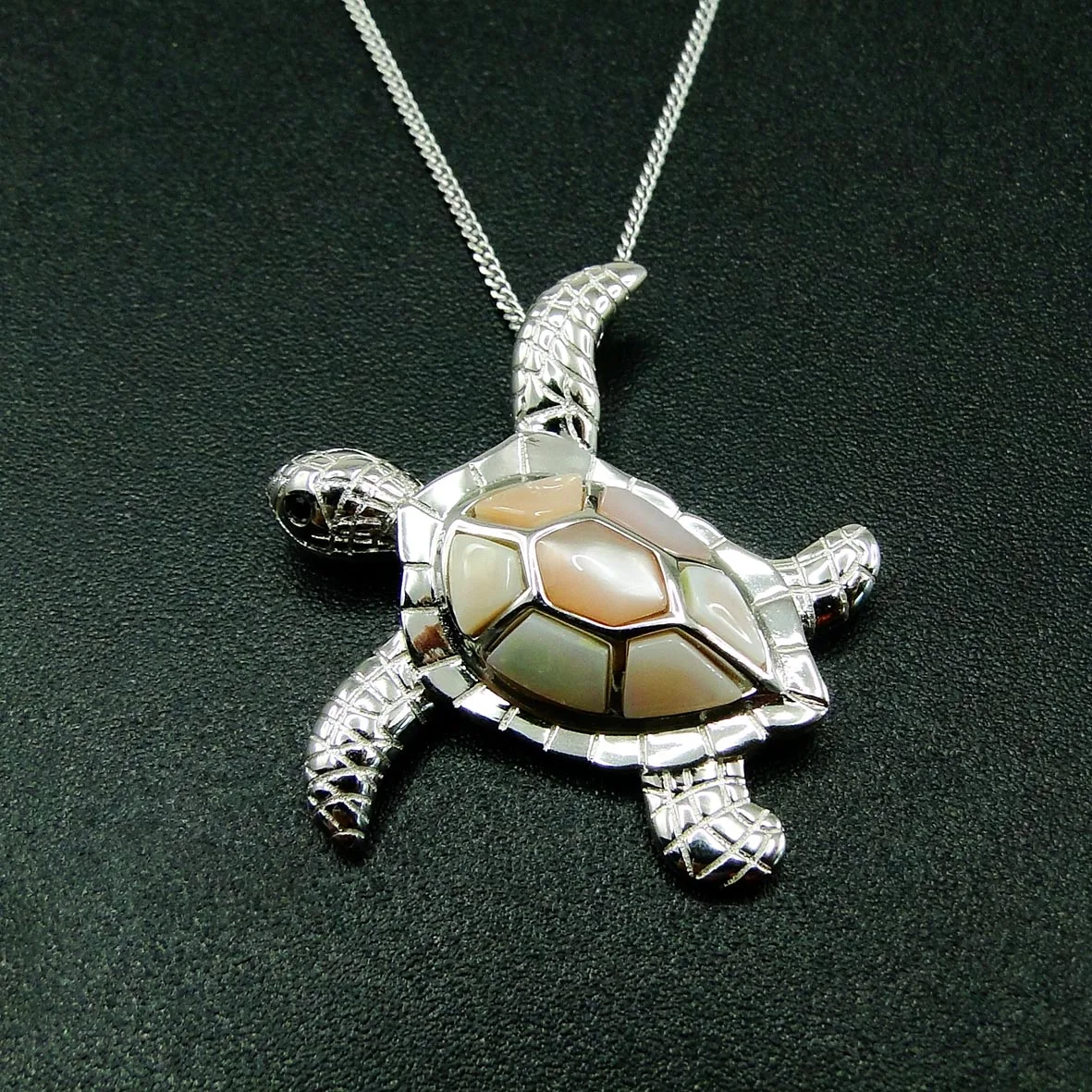 Heißer Verkauf Sea Life Anhänger Halskette Perlmutt Schmuck 925 Sterling Silber natürlichen Mop Meeres schildkröte Frauen Schmuck Party Gif