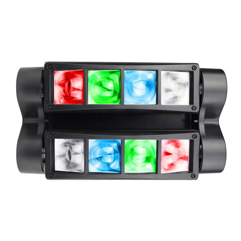 Mini Led 8*10W RGBW 4 en 1 à tête mobile, lumière araignée, bon effet, pour DJ, divertissement à domicile, fête, KTV, discothèque, danse