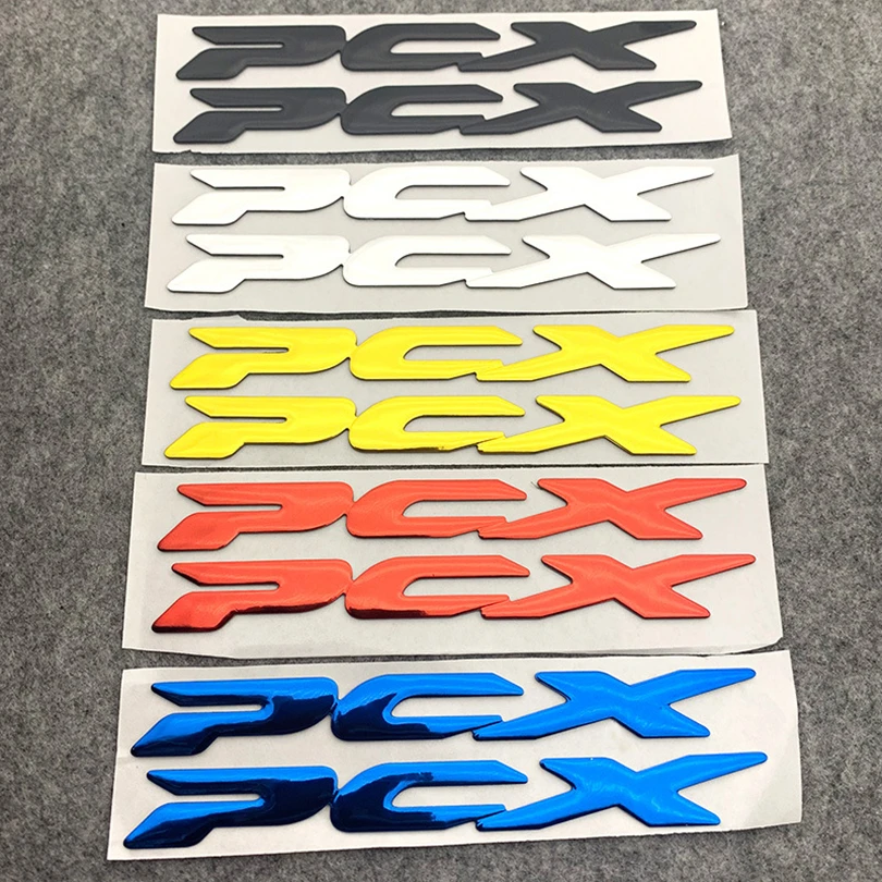 1Pair 3D Letter Emblem Badge Decal Tank Wheel PCX Sticker For Honda PCX125 PCX150 PCX 125 150 Motorcycle Accessories