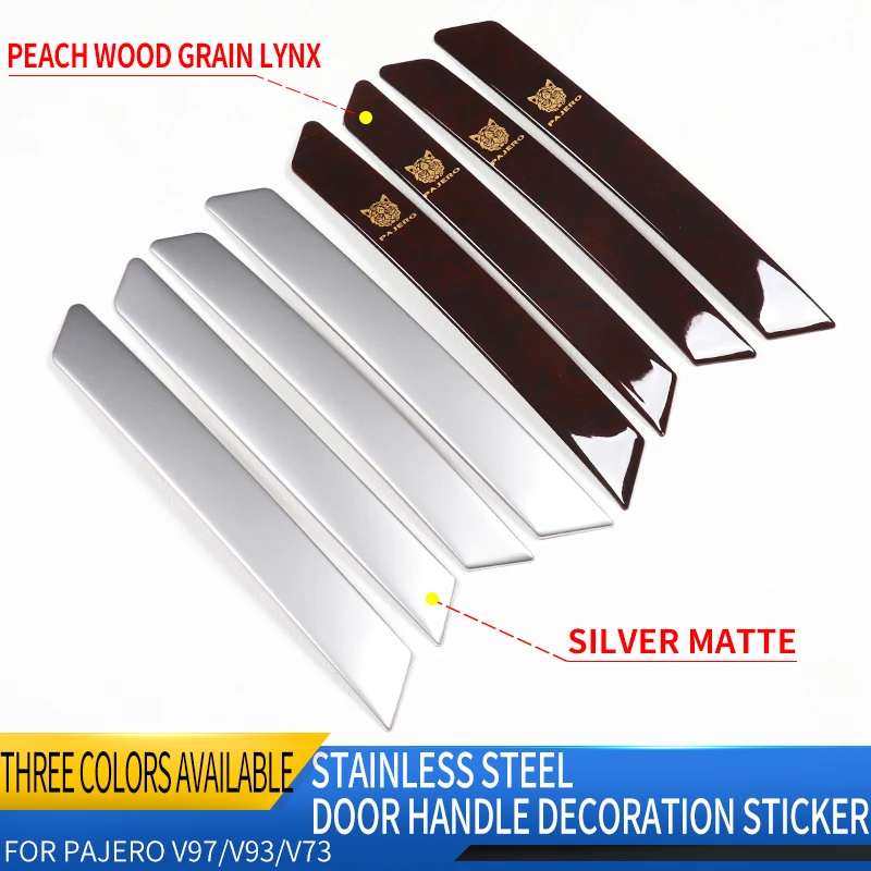 Suitable for Mitsubishi Pajero Gear Head Sticker Modification Pajero V97V93V95V98 Handle Decoration Stickers Peach Wood Door