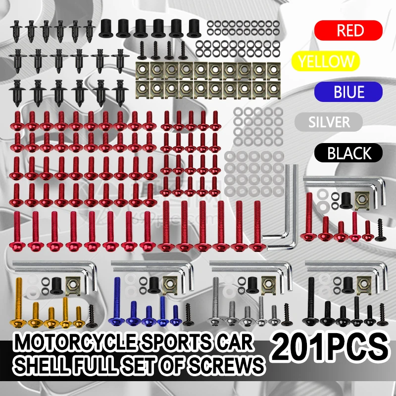 201 PCS Motorcycle Fairing Bolt Screw Nut Clip Kit Bodywork for CBR600RR CBR600 F2 F3 F4 F4I F5 CBR929/954 CBR1000RR