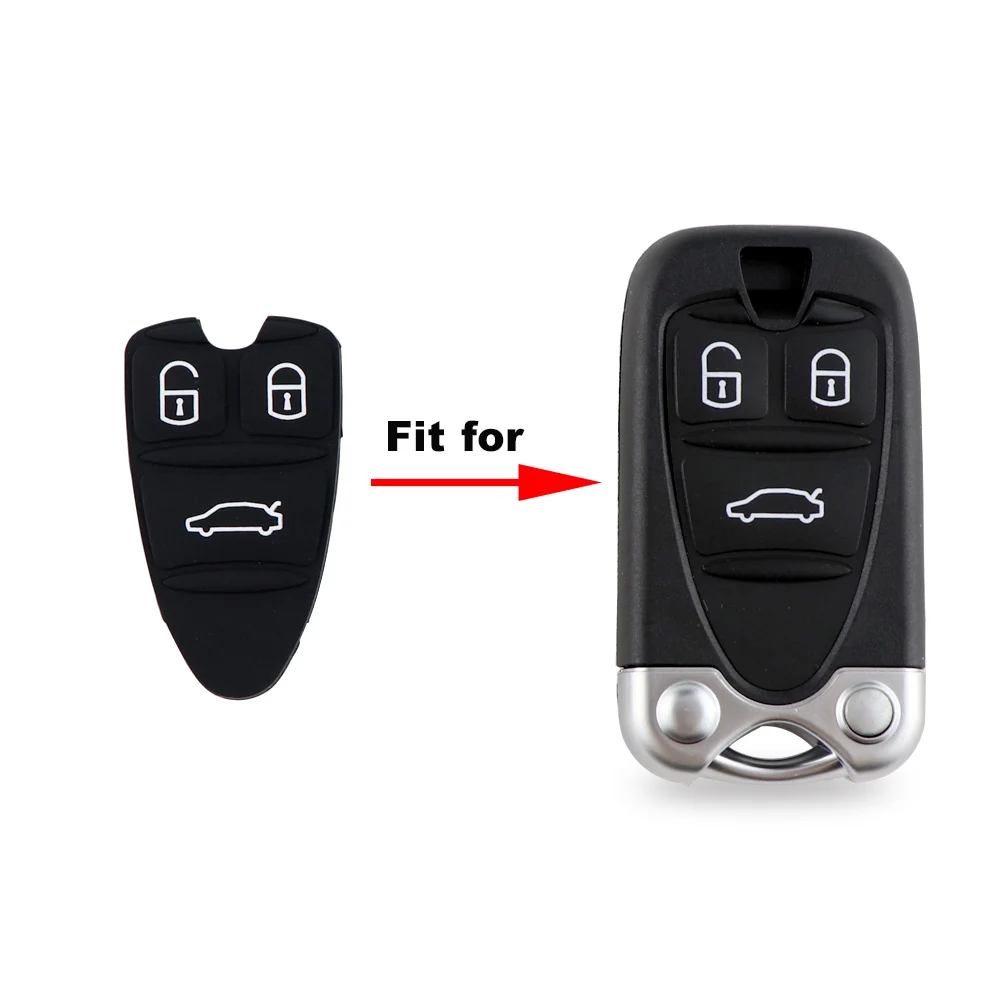 YIQIXIN 2 Pieces Smart Card Remote Car Key Shell Rubber Button Pad Repair Skins For Alfa Romeo 159 Brera 156 Spider Case Pad