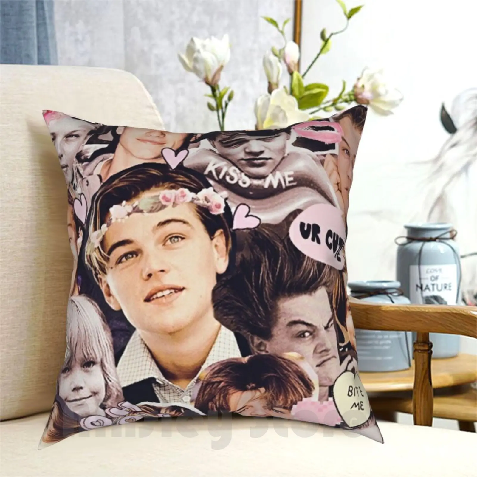 Leonardo Dicaprio Collage Pillow Case Printed Home Soft DIY Pillow cover Leo Leonardo Leonardo Dicaprio Love Cute Titanic