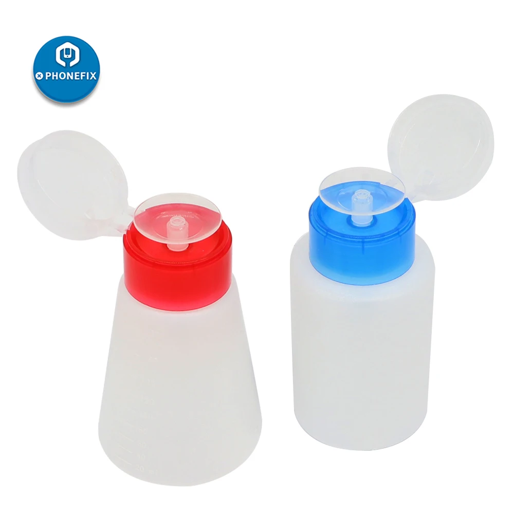 1pc 180ml Empty Plastic Pump Dispenser Nail Polish Remover Alcohol Liquid Press Pumping Dispenser UV Gel Flux Cleaner Bottle