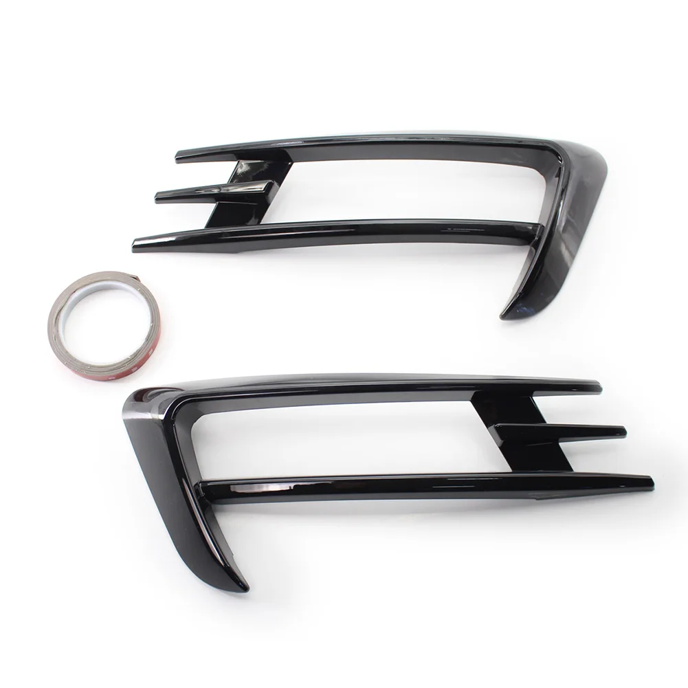 2Pcs Front Bumper Fog Light Lamp Eyebrow Wind Knife Gloss Black ABS Car Accessories For VW Golf 7 MK7 2014 2015 2016 2017