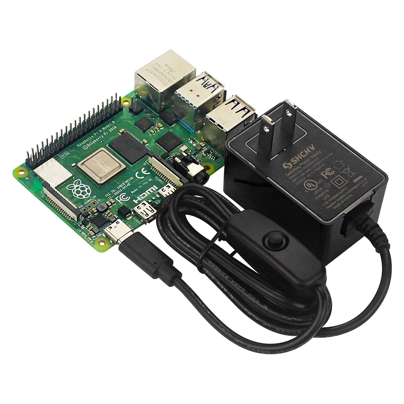 Raspberry Pi 4 Power Supply 5V 3A USB Type C Power Adapter with Switch CE Certification Charger for RPi 4B Orange Pi 3 4 LTS