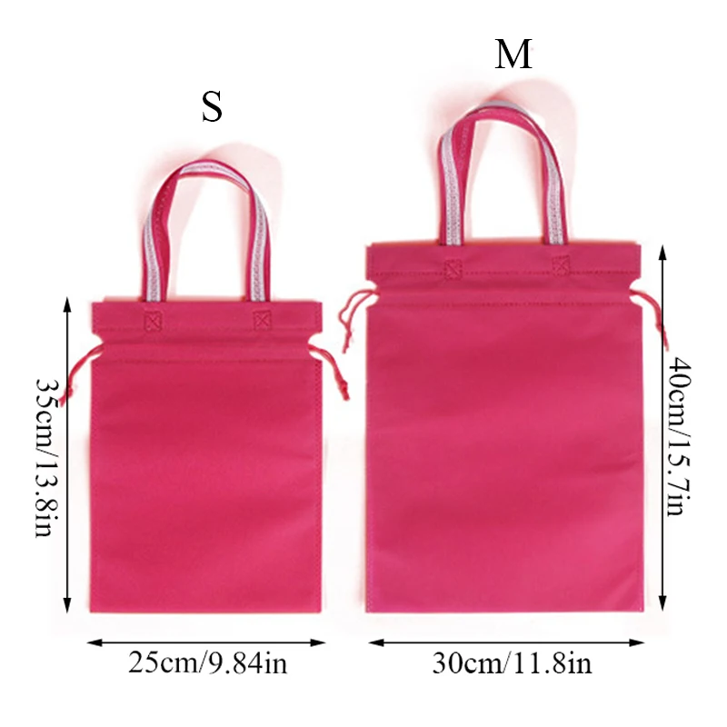 Bolsa de zapatos portátil de tela no tejida a prueba de polvo, bolsa ecológica de doble cordón, bolsas de compras deportivas, embalaje organizador
