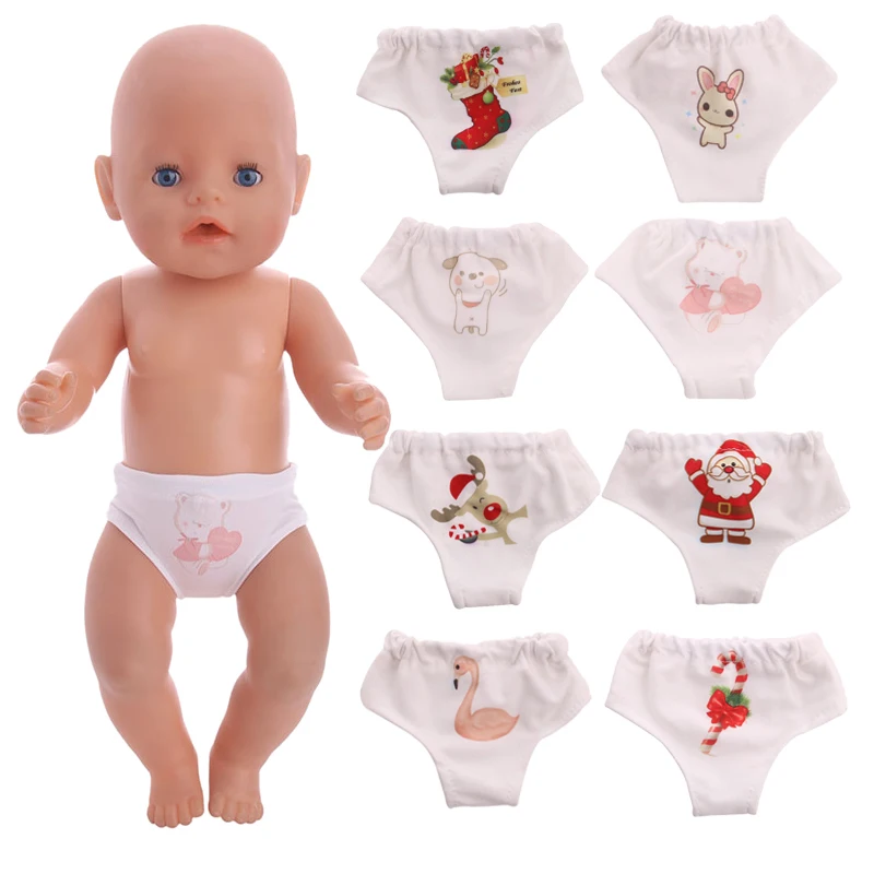 

Cute Cartoon Pattern Doll Underwear Fit 18 Inch American Doll&43 Cm Born Baby For Our Generation, Birthday Girl's Toy Present