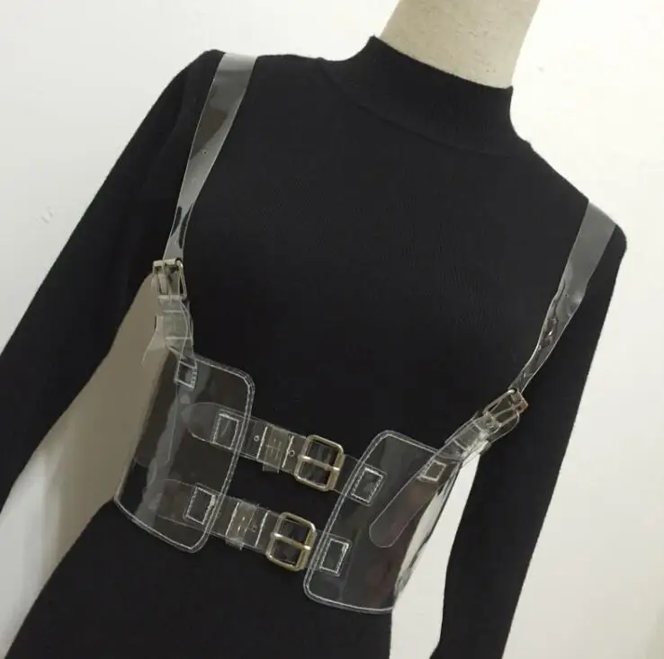 Women's runway fashion elastic PVC vest Cummerbunds female Dress Corsets Waistband Belts decoration wide belt R3118