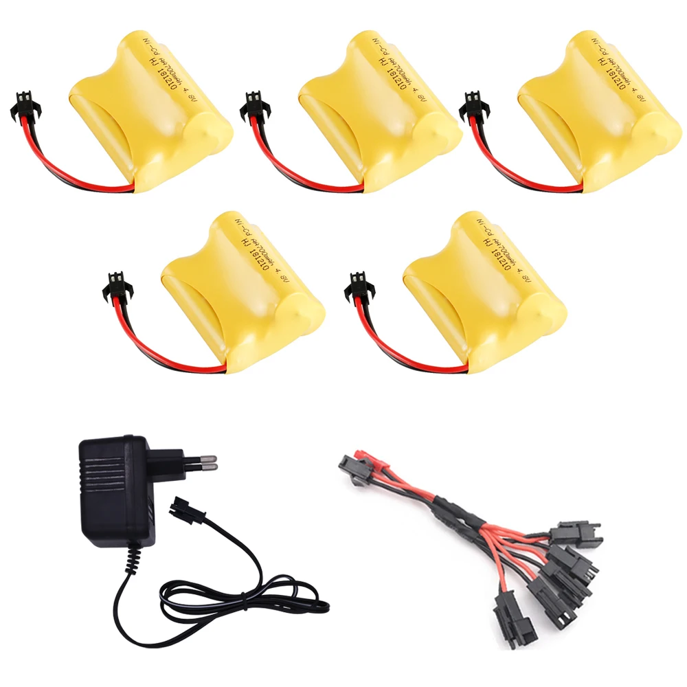 

4.8V 700mah NI-CD Battery L model SM Plug and Charger set For Rc toy Car Boat Guns Tanks Robots 4.8v Battery 4* AA Battery Pack